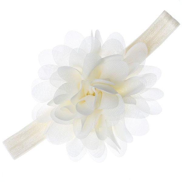 

new 1pcs baby girls big chiffon flower headband elastic kids hair bands headwear newborn infant p props hair accessories wmtfdb, Slivery;white