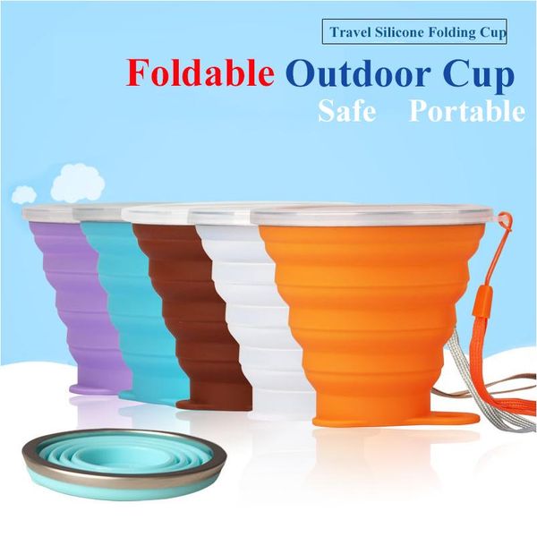 

270ml creative travel cup sile folding cup outdoor telescopic retractable collapsible coffee cups sport water cups sqcedt