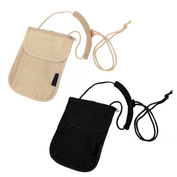 

storage bags portable hanging bag outdoor travel passport anti-theft wallet neck