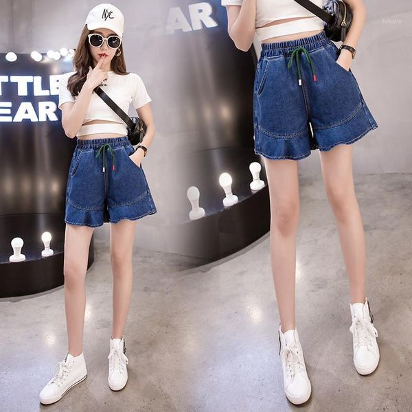 

ead 2020 summer new denim shorts women high waist large size women students korean casual loose shorts large size fashion wild1, White;black