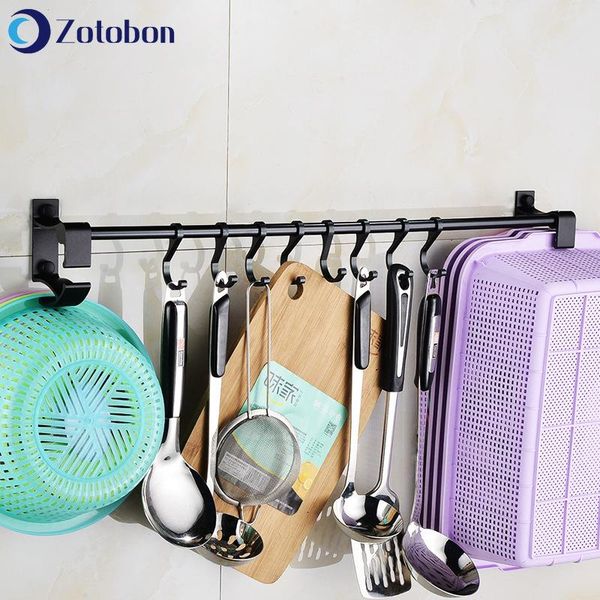 

hooks & rails zotobon space aluminum kitchen hanging rack cutting board soup ladle storage towel robe bathroom organizer f286