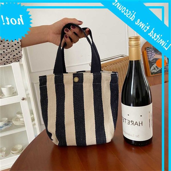 

fashion solid striped female recyclable simple design eco shopping large capacity canvas purse pouch carrying bag a8wl