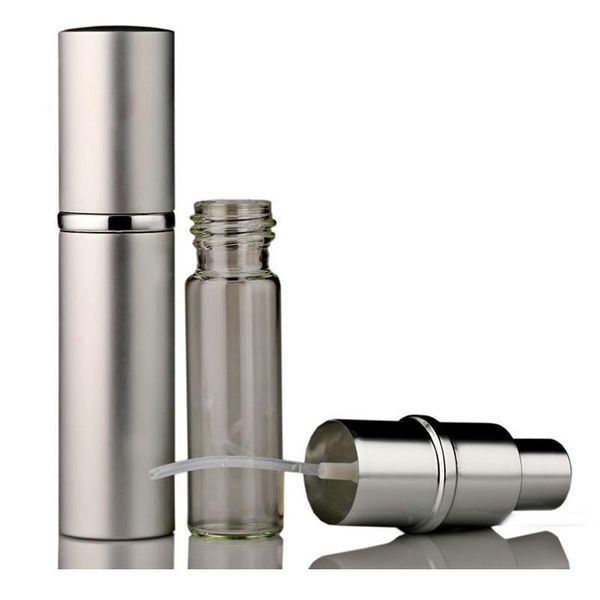 

1pc 5ml 10ml aluminum perfume bottle refillable travel perfume atomizer mini glass spray bott jllsbc