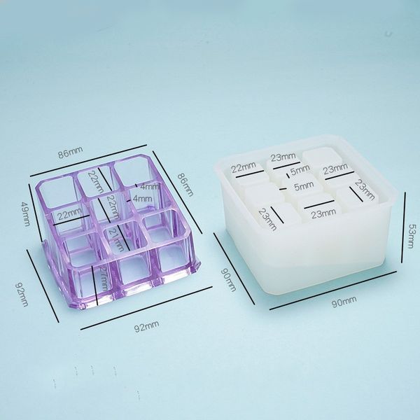 

diy эпоксидная смола силиконовые формы сброса клей кристалл 9 квадратов губная помада косметика для хранения ящик для хранения box form craf