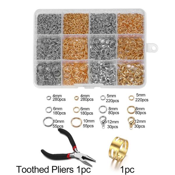 

1000pcs bag 4 5 6 7 10mm metal jump rings split ring lobster clasps pliers for diy jewelry making findings accessories supplies h wmtqeo, Silver