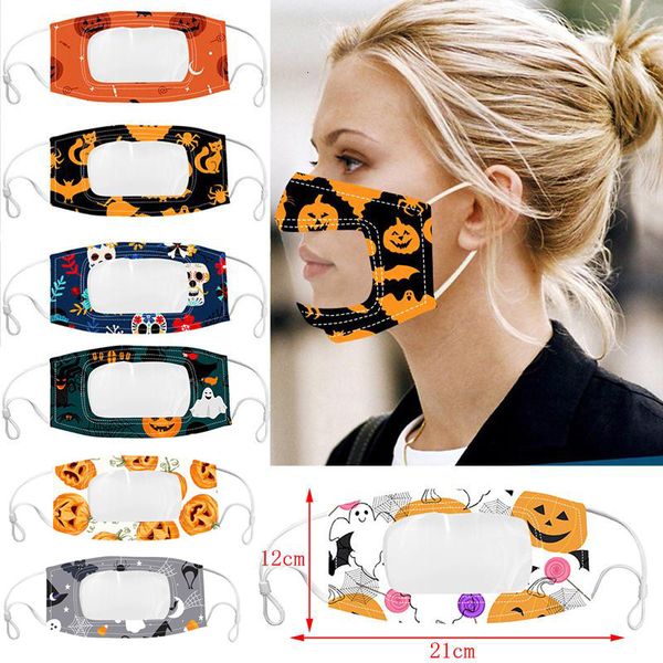 

lip protection factory fashion mask dhl halloween for adults with clear window visible cotton mouth face masks washable and reusable