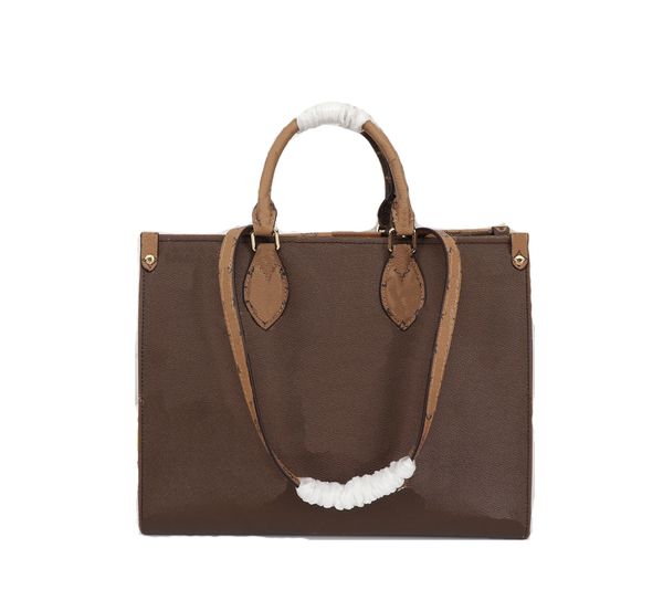

brown printing women luxury bags gm grain cowhide totes shopping bag genuine leather mm handbags casual messenger crossbody designers should