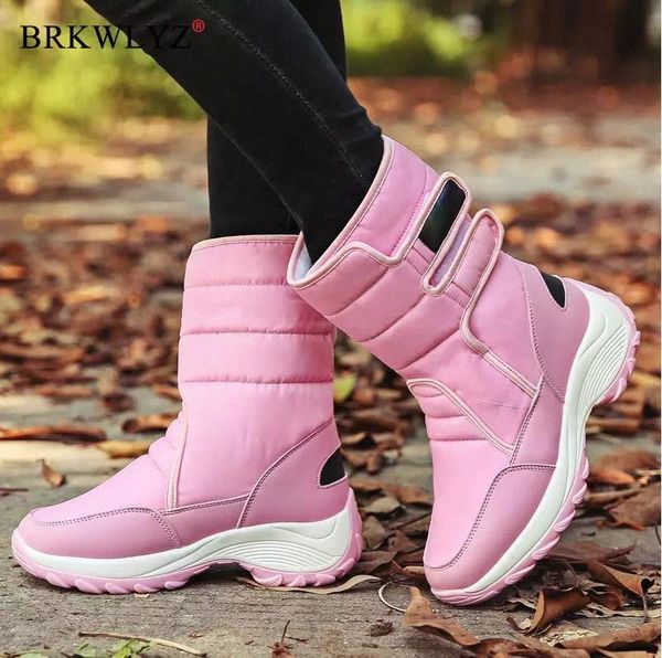 

Outdoor Female Winter Boots Heat Increase Snow Shoes Women Fur Plush Insole Ladies High Ankle Boots Weatherproof Botas De Mujer #832G, Black
