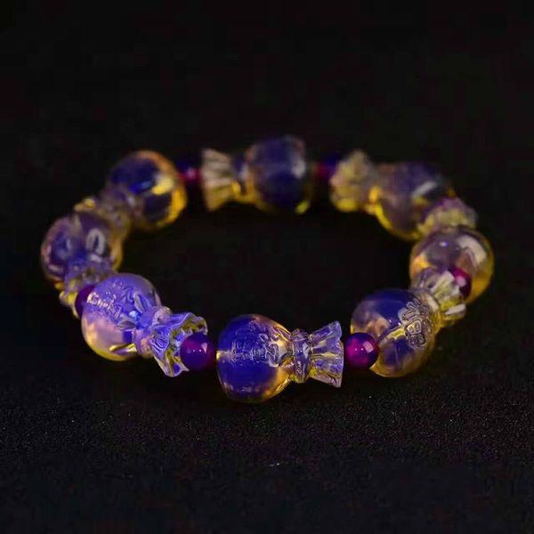 

factorybh5gwax amber blue pepper money honey hand string one ring fu bag bracelet men and women, Black