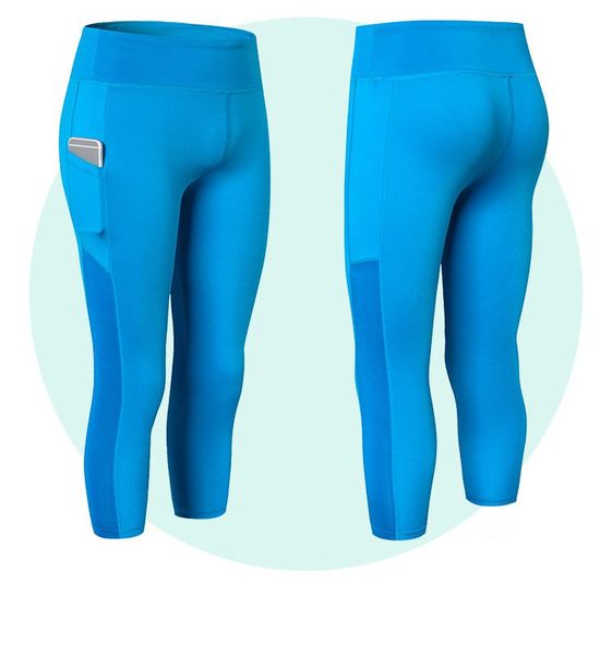 

wholesale new seamless sport leggings women yoga pant elastic stripe capris 3/4 running trouser crop gym leggings fitness tights, White;red