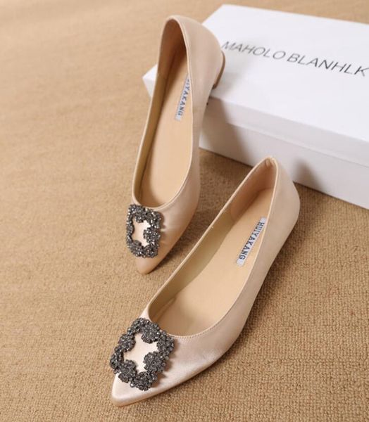 

2022brand shoes flat bottom trend women's shoes casual elegant rhinestone pointed dress wedding, Black