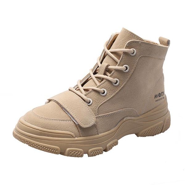 

swonco canvas shoes women boots high sneakers autumn 2020 new female short tub ankle boots platform shoes casual, Black