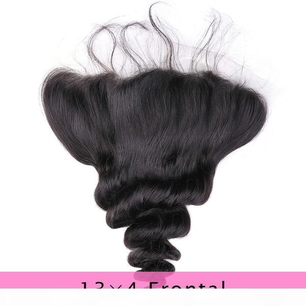 

brazilian loose wave 13x4 ear to ear pre plucked lace frontal closure with baby hair remy human hair part frontals, Black;brown