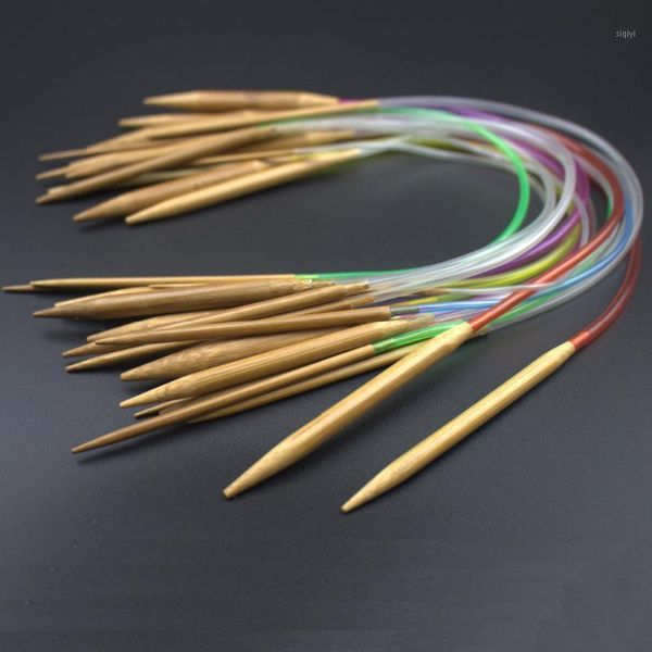 

new multi-color 18pcs/set 16" 40cm tube carbonized circular bamboo carbonized knitting needles crafts yarn tool sets1, Black