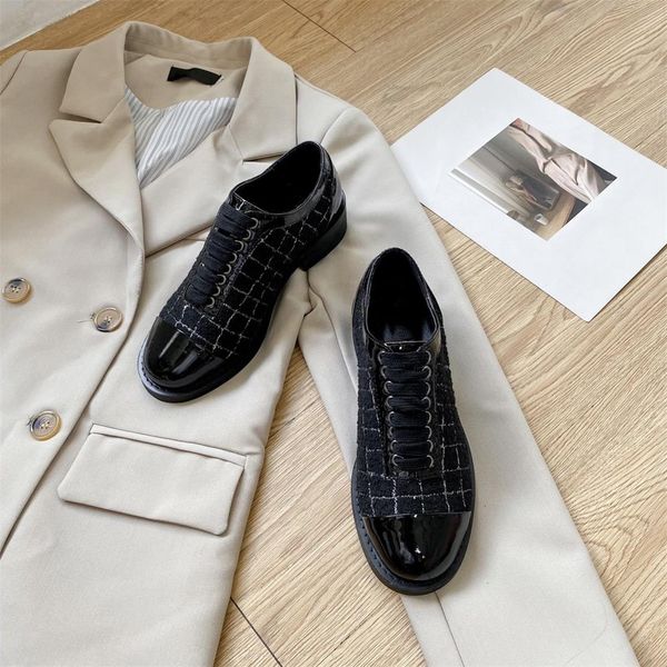 

2020 новейший стиль женские женские женские джинсовые и овечьи кожаные шнуры обувь удобная и модная тенденция с коробкой размером 35-40, Black