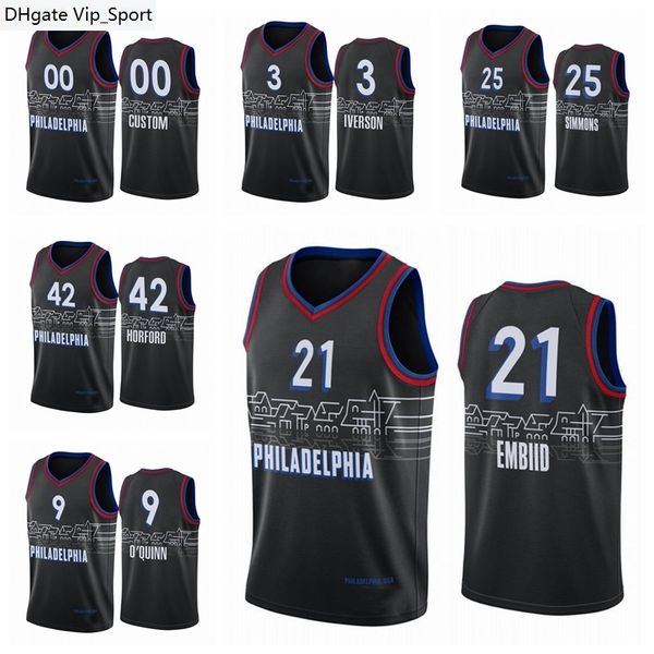 

city basketball edition danny green jerseys tyrese maxey dwight howard tony bradley seth curry joel embiid ben simmons, Black;red