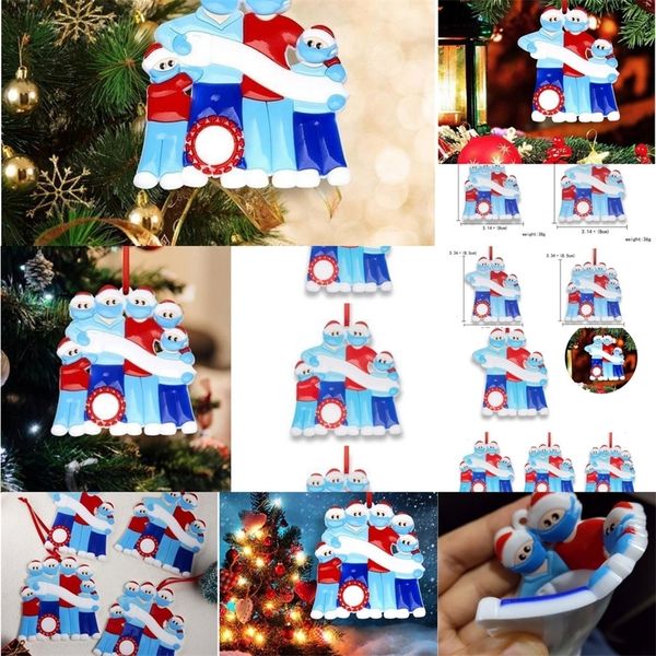 

2020 ornaments diy name christmas quarantine xmas fashion3w45hanging tree decor personalized family of 3 4 5 6 with face