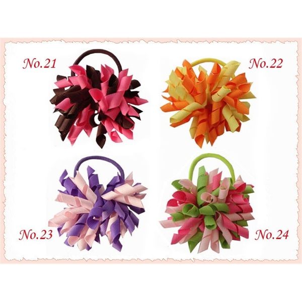 

ponytail 20pcs curly baby holders korker ribbons tassel flower clip ties corker party hair bobbles elastic accessory pd0