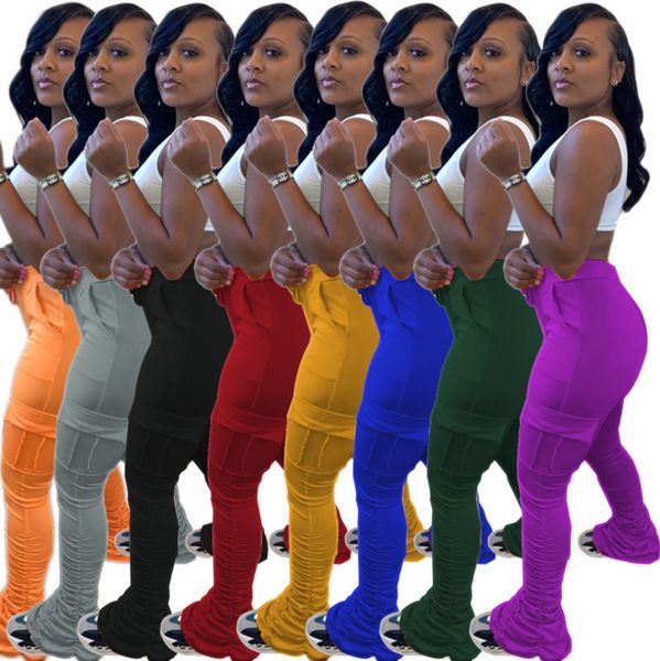 

women leggings slim fashion solid colour tooling pocket ladies new home casual folds pants sports trousers 2020 p878, White