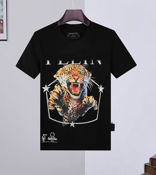 

мужские футболки летняя футболка с коротким рукавом tee 100% хлопчатобумажные принты животных печать филипп, White;black