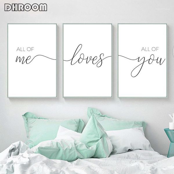 

nordic minimalist all of me loves all of you posters print couple quotes canvas painting nursery wall pictures bedroom decor1