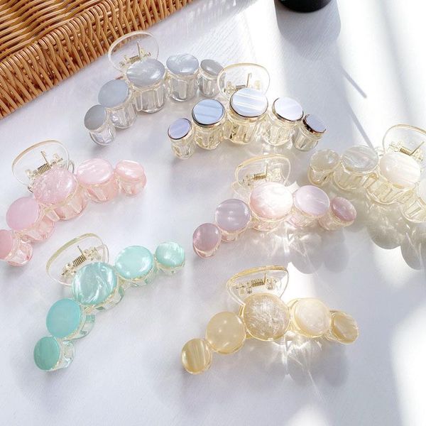 

hair accessories 2021 fashion plastic simple women bath clips ponytail holder transparent jelly color crab headwear