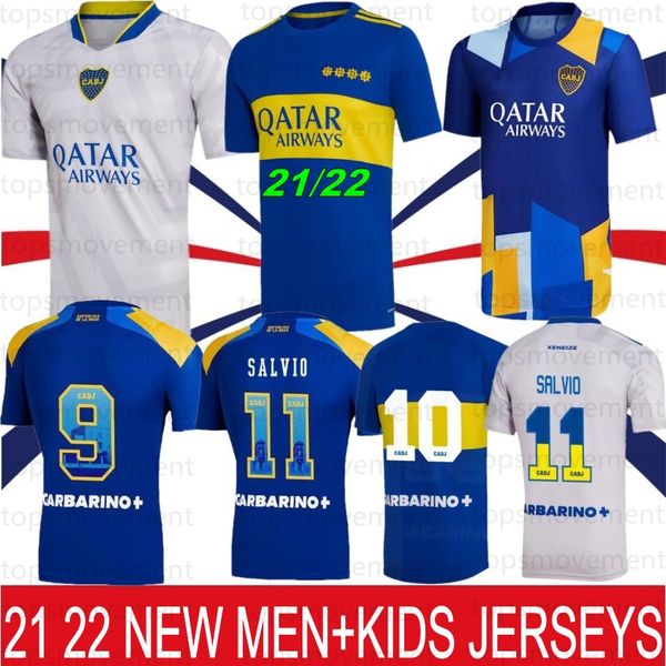 

boca juniors maradona soccer jerseys 21 22 tevez carlitos pavon football shirts de rossi marcos rojo salvio villa varela cabj men kids kit c, Black;yellow