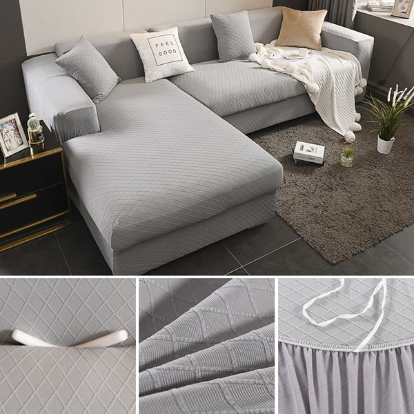 Jacquard Weave Elastic Sofa Covers para sala de estar Capa de sofá mágico para poltrona chaise lounge Stretch Sofa Protetor 201199