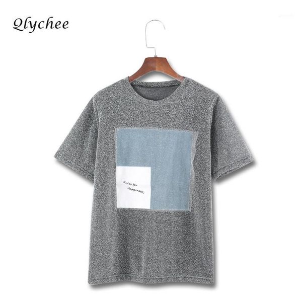 

qlychee color block short sleeve women t-shirt summer tee shirt femme 2018 fashion high street t-shirts1, White