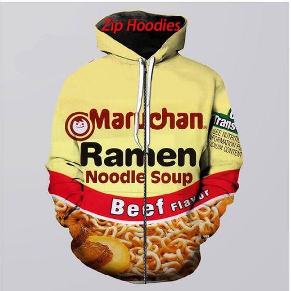 

ramen noodle beef 3d при печати причина одежда новая мода мужчины женщины молния толстовки hk04
