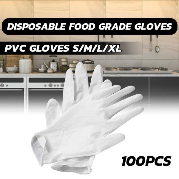 

100pcs white disposable rubber latex gloves and beverage thicker durable household kitchen cleaning experimental gloves1