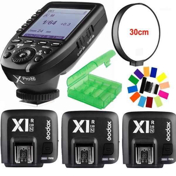 

godox xpro-n i-ttl ii 2.4g x system wireless control remote trigger with 3* x1r-n controller receiver compatble for flash1