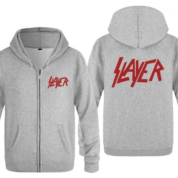 

slayer rock band sweatshirts men 2020 mens zipper hooded fleece hoodies cardigans1, Black