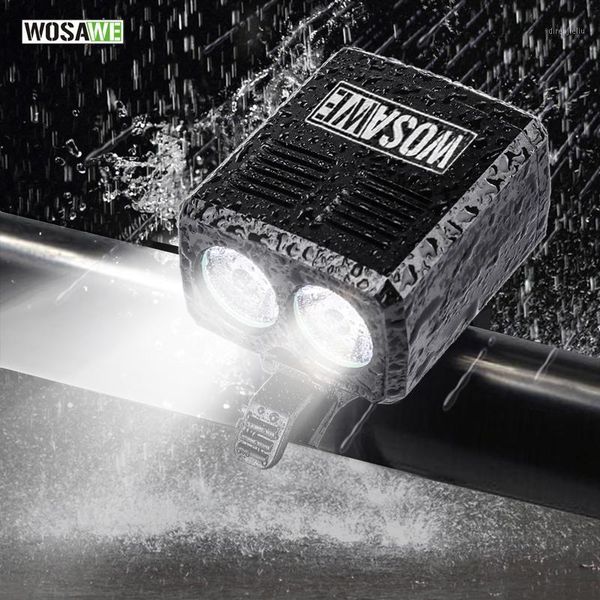 

wosawe waterproof bike light usb rechargeable bicycle light 2400 lumen bike front mtb built-in battery1