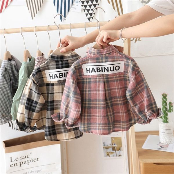 

kids girls plaid blouse clothes outfits for boys long sleeve toddler blusas shirts mujer de moda 2019 y200704, White;black
