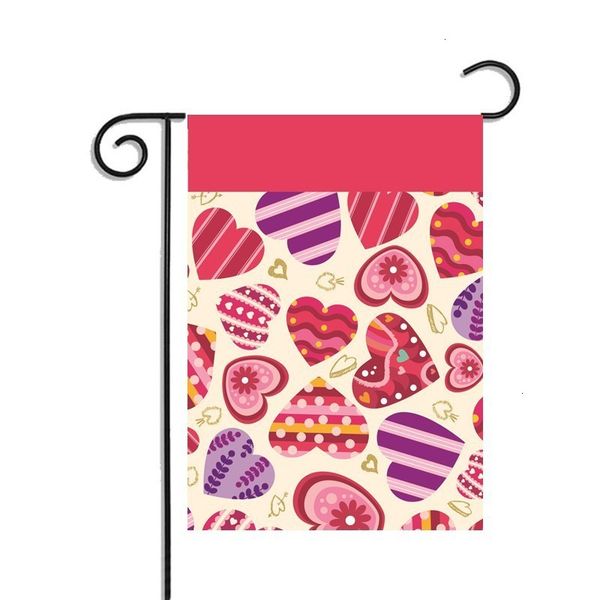 

party valentine's day lover garden 30*45cm polyester diy yard hanging flag house decoration portable banner 10style 9 ndji9
