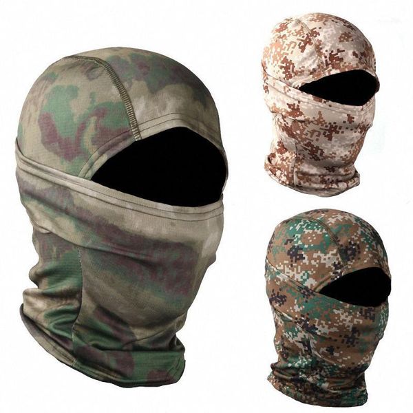 

outdoor digital camouflage tactical hood mask camping hiking hunting cycling protective headgear full face mask outdoor supplies1, Black