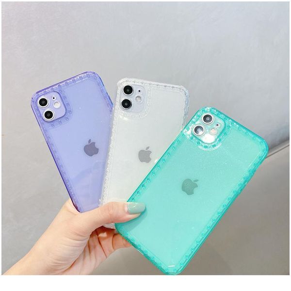 

luxury transparent glitter phone case for iphone 11 pro max x xr xs 8 plus 7 se2 bling soft sile shockpro bbyaol