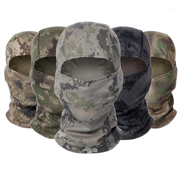 

cycling caps & masks multicam balaclava print full face shield hunting fishing camping helmet liner cap tactical camouflage scarf1, Black