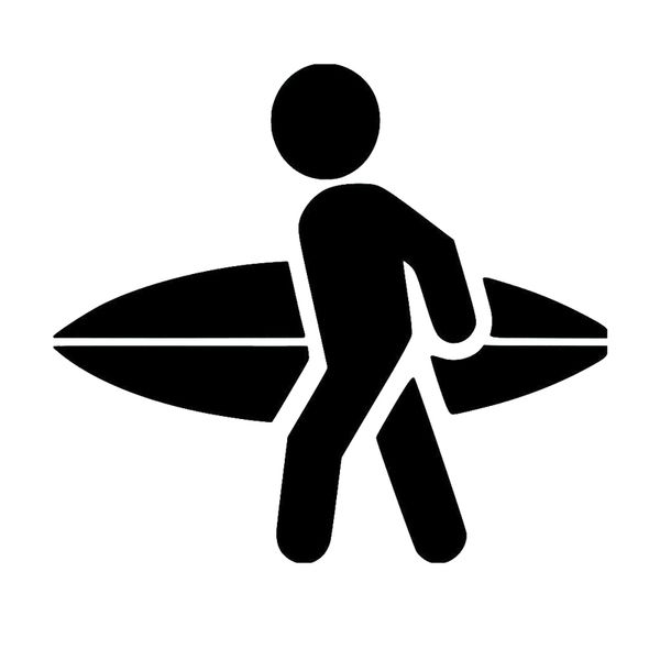 

14.8cm*13.3cm cartoon characters surfboard canoevinyl decal car sticker black/silver s9-0347