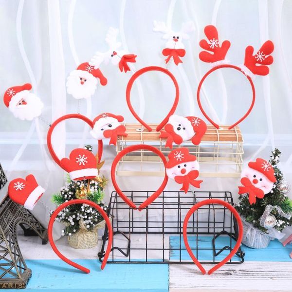 Decorazioni natalizie 5 pz/lotto Fasce Vecchio Uomo Pupazzo di neve Alce Orso Guanti Corna rosse Decorazione Puntelli per feste Regali per bambini Navidad1