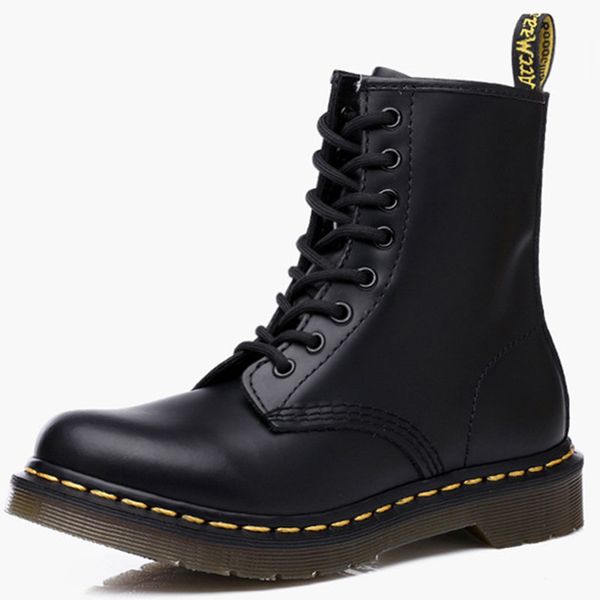 

кожаные женские 2020 аренды до черной зимней женщины противоскользящие туфли девушки мартин высококачественные мотоцикла сапоги n880, Black