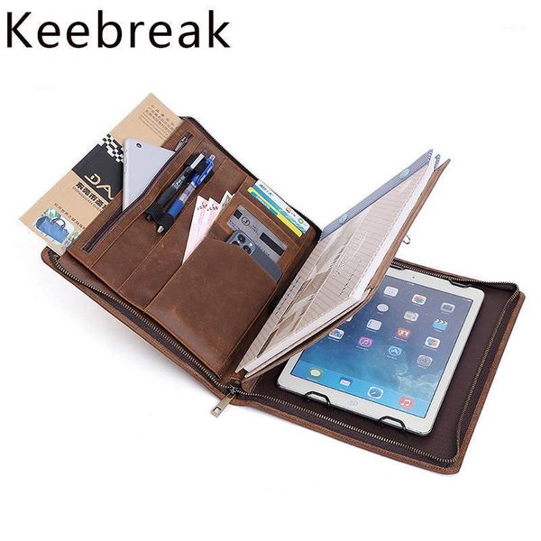 

a5 file folder vintage crazy horse leather documents bags organizer business storage briefcase portfolio office working bag tas1