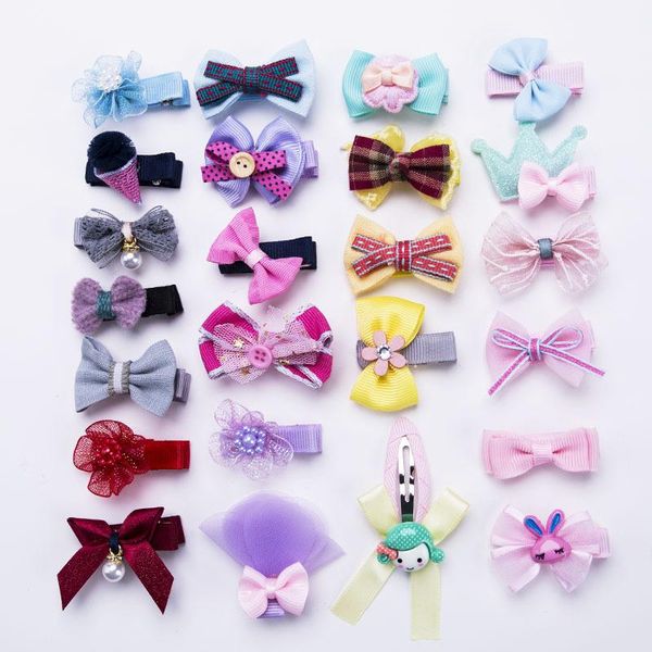 

baby girls bow barlettes flowers heainpins headdress милые дети шпилька принцессы головные уборы зажима, Slivery;white