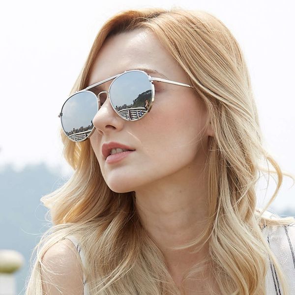 

sunglasses toad glasses face 2019 round women's eyes korean personalized sunglasses fashion reflective glasses, White;black