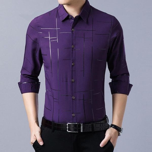 

men's casual shirts 2021 spring autumn men printed striped long sleeve shirt fashion streetwear smart single breasted, White;black