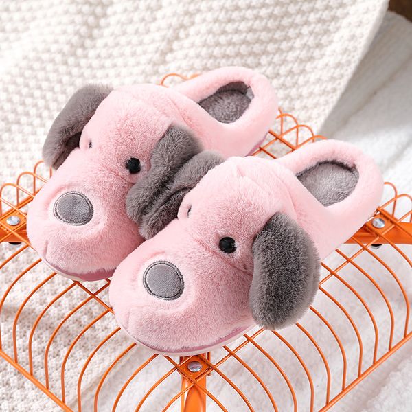 

2020 new fashion winter cotton slippers dog ear home indoor slippers winter warm shoes womens cute plus plush slippers x1020, Black