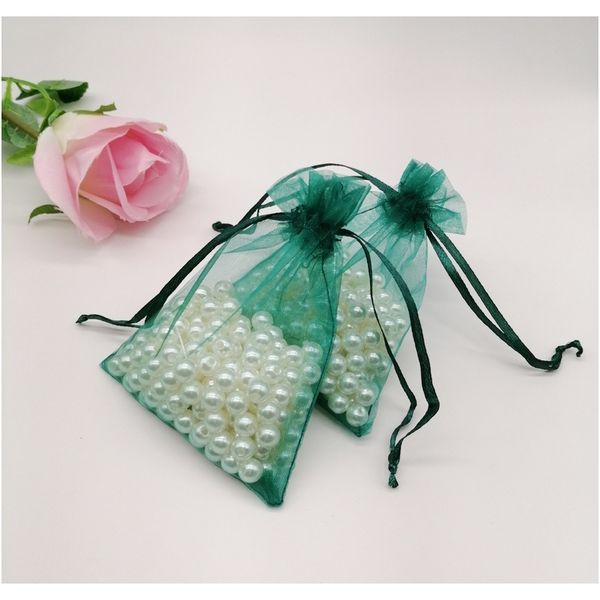 

200 шт. dark blackish green подарочные сумки для ювелирных сумки упаковка упаковка органза сумка драйвша сумка средняя женщина подарочная су