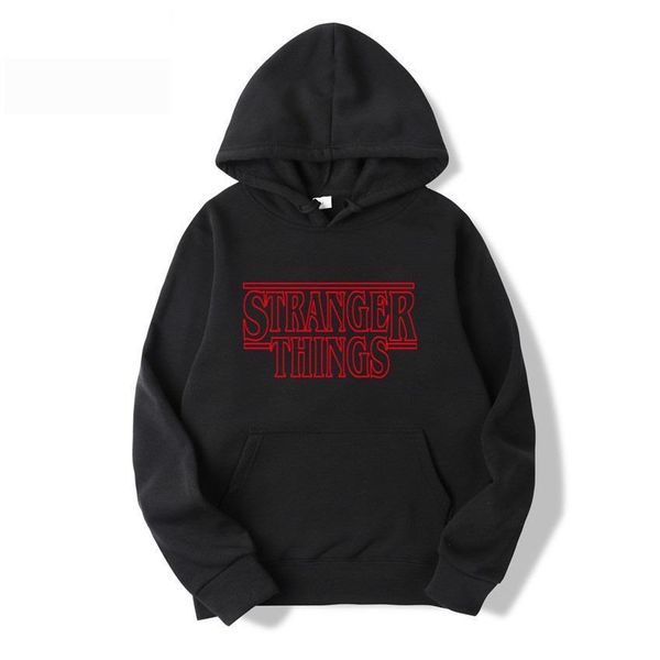 

brand fashion hoodies stranger things letter printed hoodie men fashion tracksuit male female sweatshirt hoody mens purpose tour, Black