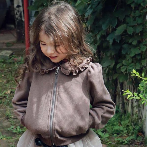 

2020 new arrival girls coat thicken cotton full sleeve fashion girls jacket 2-7 years ql799, Blue;gray